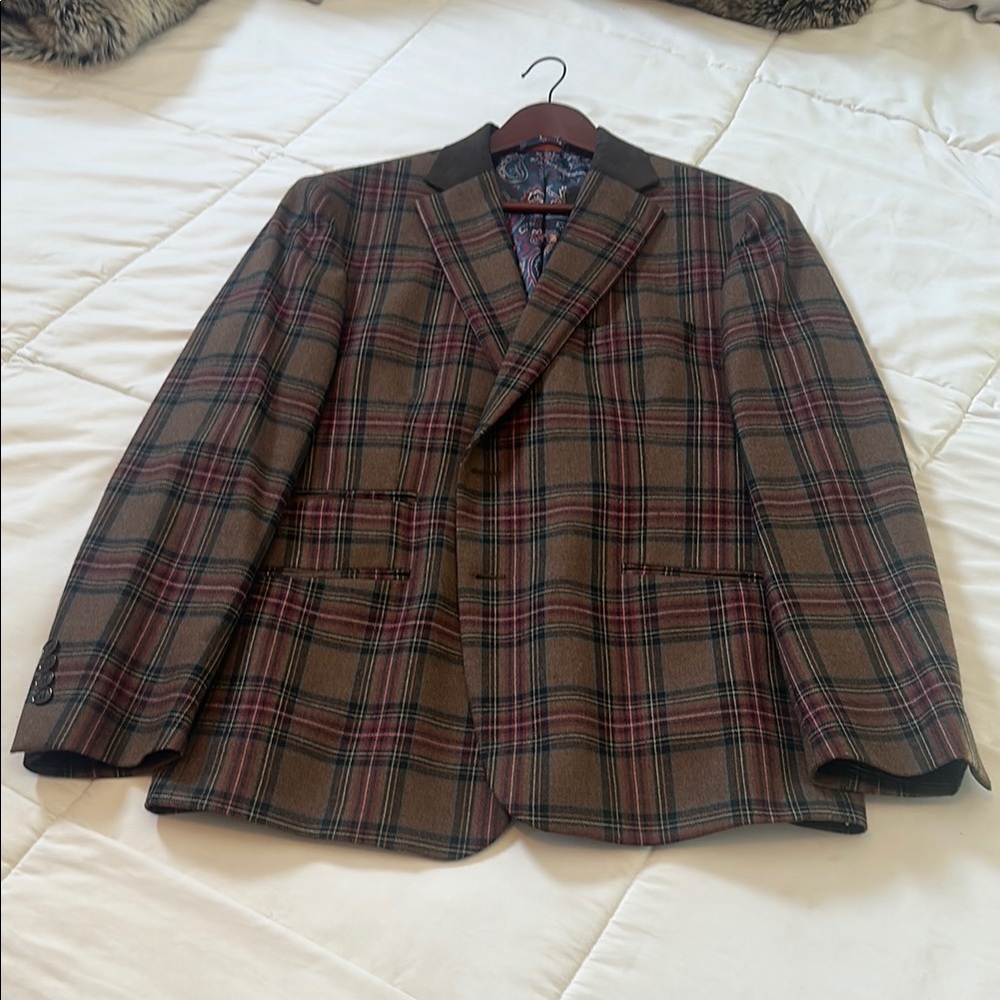 Men's Brown Plaid Blazer